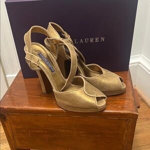 Ralph Lauren Metallic Gold Heels